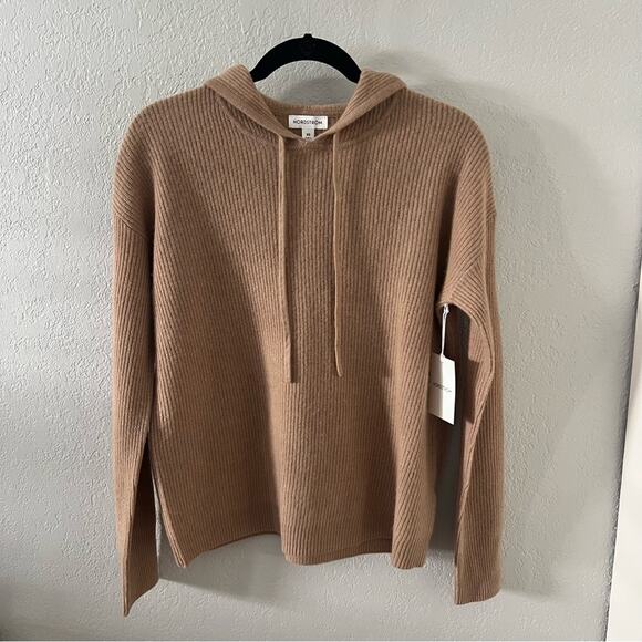 Nordstrom Wool & Cashmere Knit Hoodie in Camel - Picture 2 of 8
